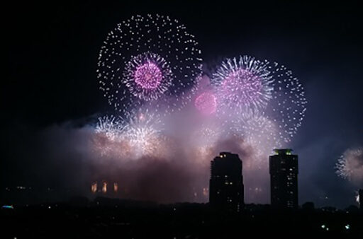 百道浜エリアでの花火大会